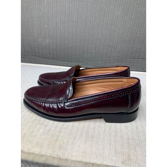 Bass Harrison Mens Size 10.5D Burgundy Leather Loafers